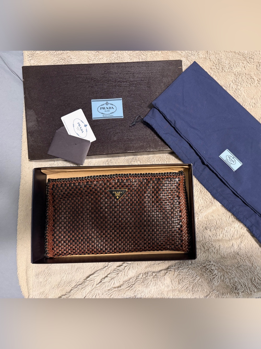 Prada madras clutch